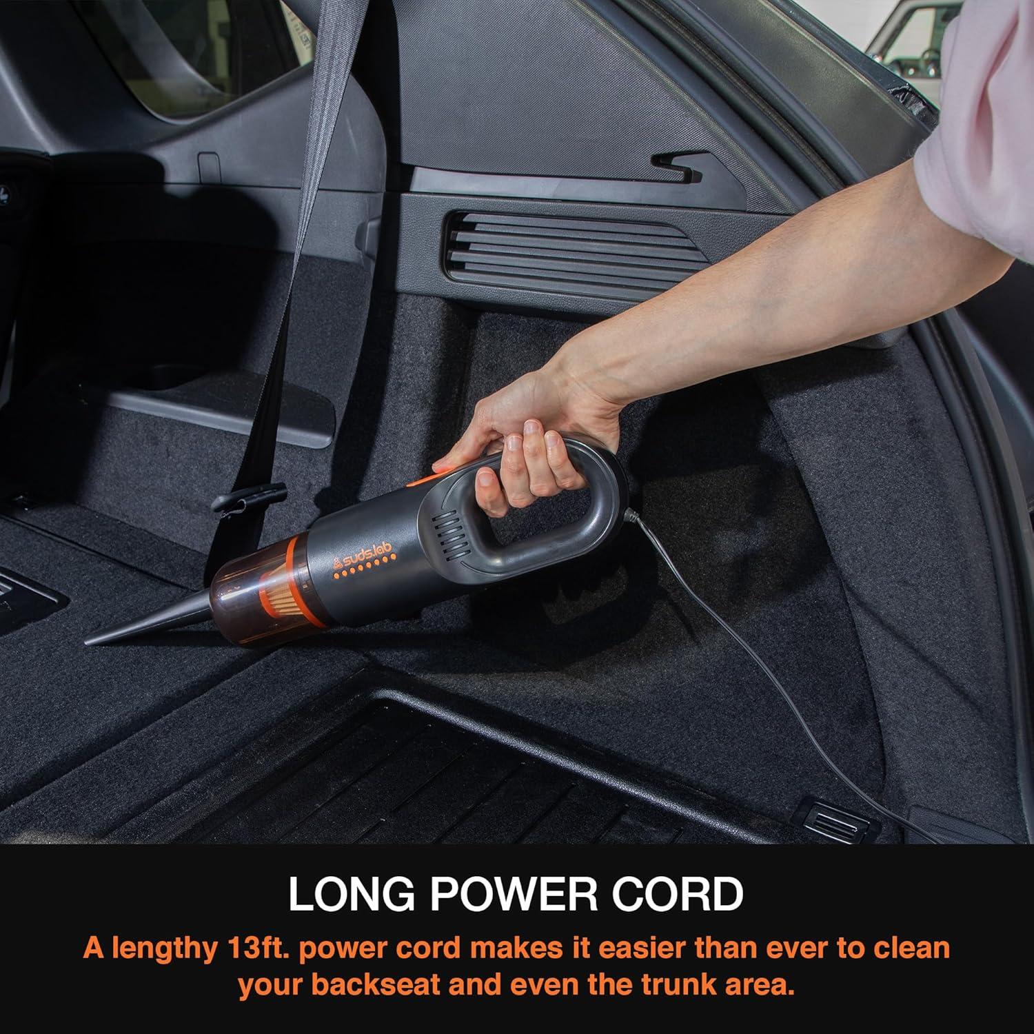 image:imageSuds Lab V2 Car Vacuum Cleaner Professional Deep Clean Kit Portable 12V DC High Power Handheld Vacuum with Attachments 3 Included amp Carry Bag Powerful Suction for Wet amp Dry Car Truck RV