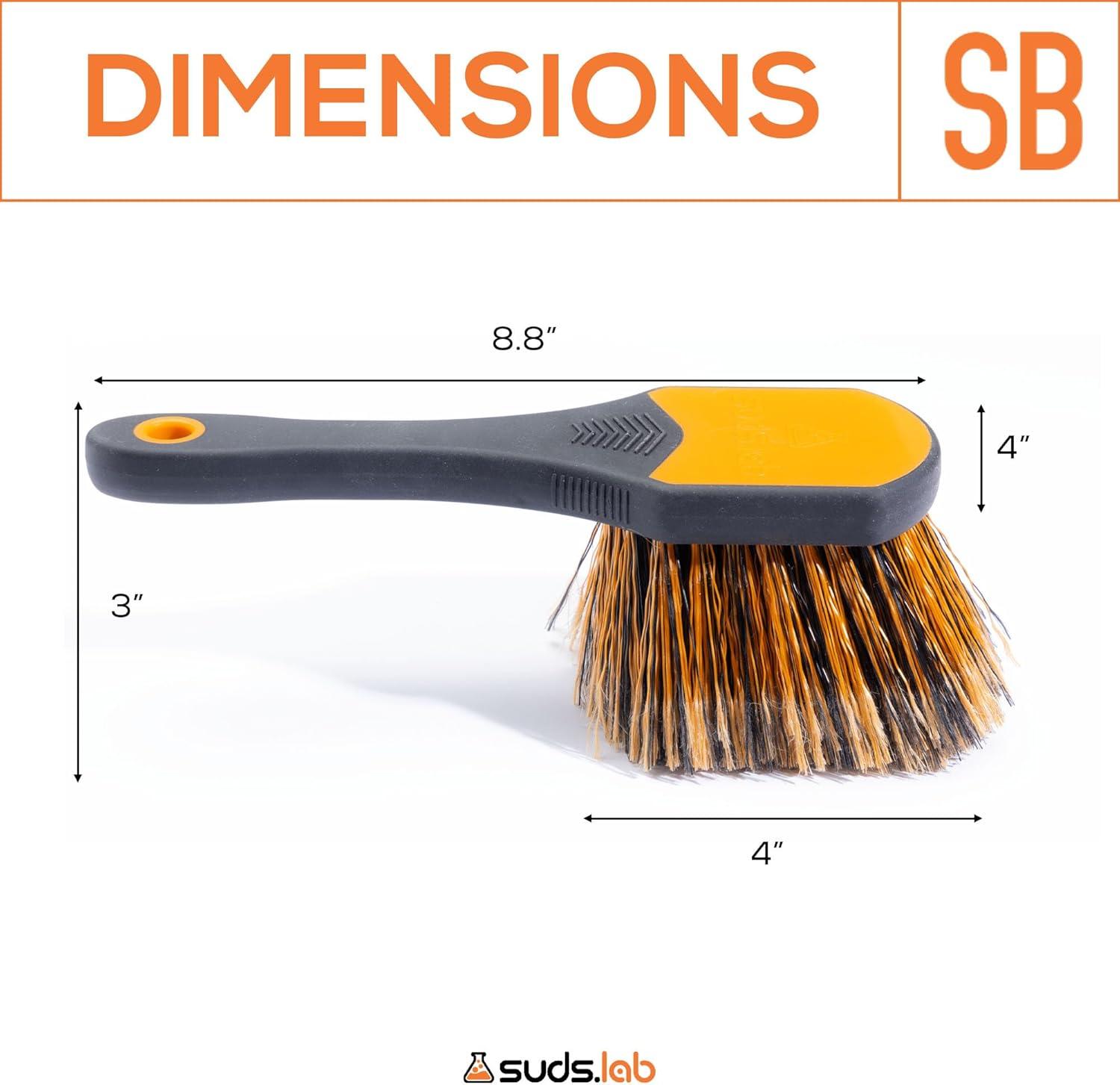 image:imageSuds Lab Wheel Spoke Brush Rubberized Handle Soft Bristle Car Detailing Wheel Brush Rim Wheel Dust Cleaner BrushRubberized Handle