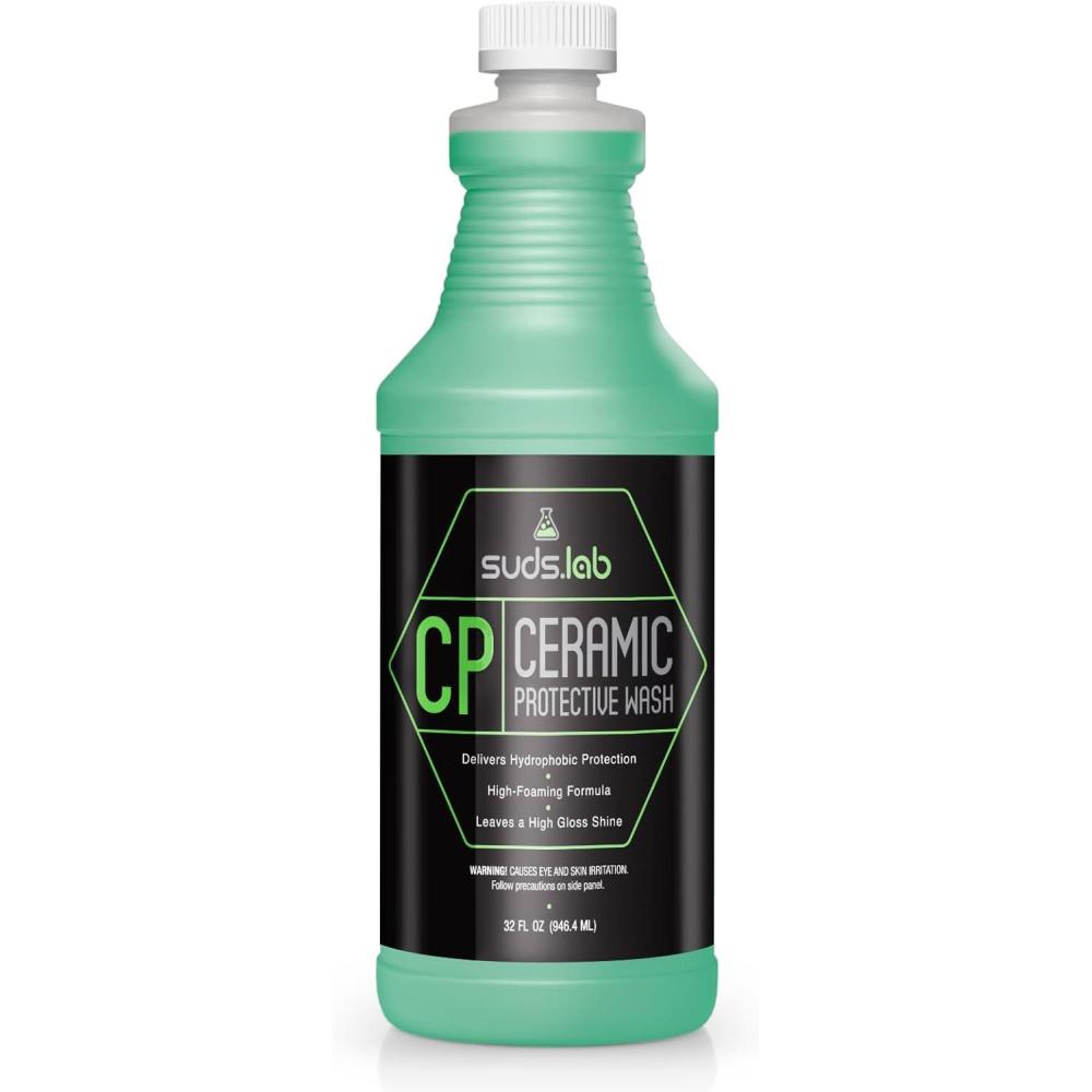 image:imageSuds Lab CP Ceramic Protective Wash Hydrophobic Finish Car Wash Soap Water Activated Easy To Use Water and Dirt Repelling Cleaner And Finish Treatment High Gloss Spot Free Shine 32 oz