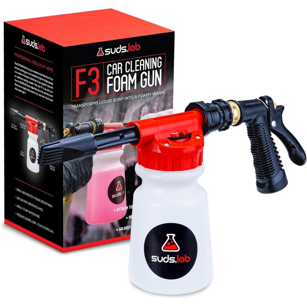 image:imageSuds Lab F3 Car Cleaning Foam Gun Adjustable Foam Nozzle Connect to Any Garden Hose Clean Dirt and Dust Home Car Washing