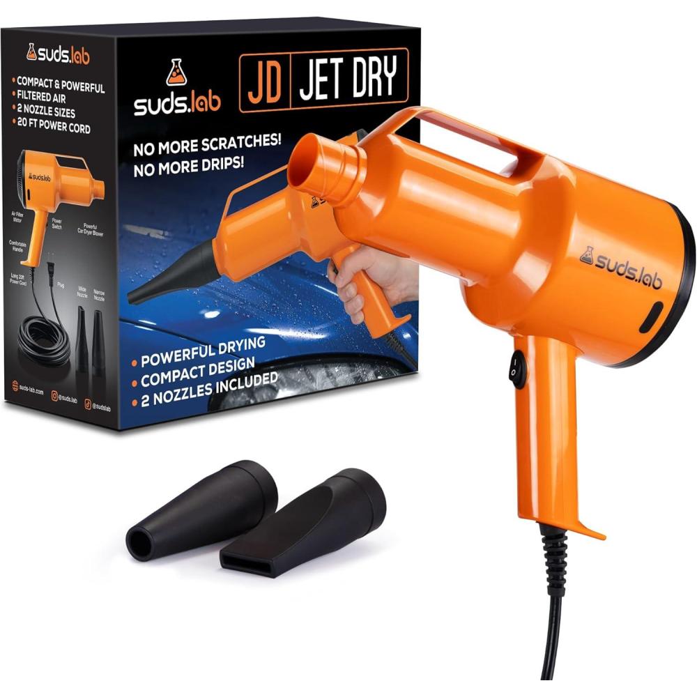 image:imageSuds Lab JD Jet Dry Car Drying Blower with 2 Nozzles amp 20 ft Power Cord 15 HP Powerful amp Compact Car Dryer Air Blower for Removing Water Dust amp Debris