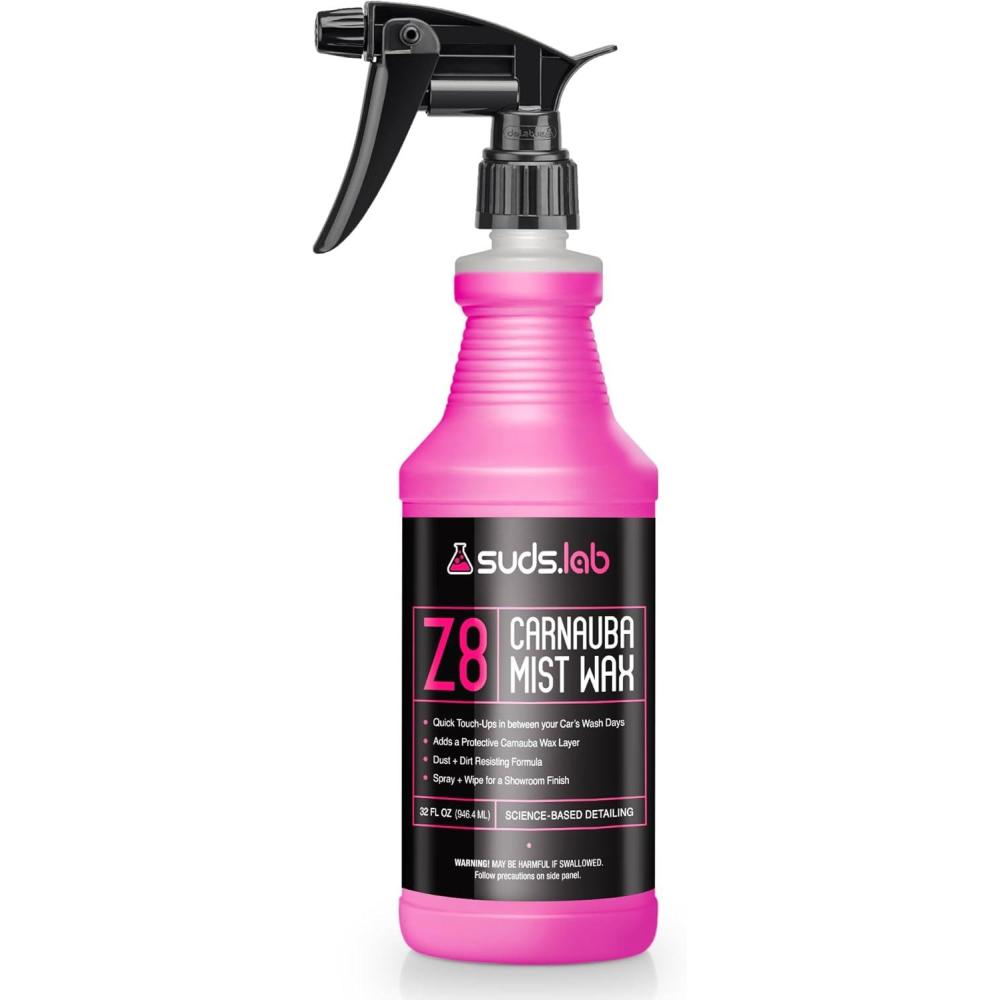 image:imageSuds Lab Z8 Carnauba Mist Wax High Gloss Shine amp UV Protection Fast Water Beading Spray for Paint Glass amp Clear Coat Quick Easy Application 32oz