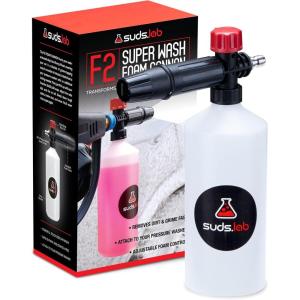 Suds Lab F2 Super Wash Foam Cannon, Adjustable Foam Nozzle, Quick Connect to any Pressure Washer, Clean Dirt and Dust, Home Car Washing