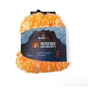 Suds Lab Microfiber Car Wash Mitts (2 Pack) Scratch Free Detailing, Cleaning, Washing Mitt 8″x10″ Double-Sided