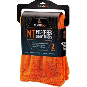 Suds Lab Premium Microfiber Detailing Towels: Ultra-Soft, Lint-Free Cleaning Cloths for Car, Home, and Garage: Perfect for Polishing, Waxing, and Dusting, 18 x 24 Inches, 2-Pack(2 Pack)
