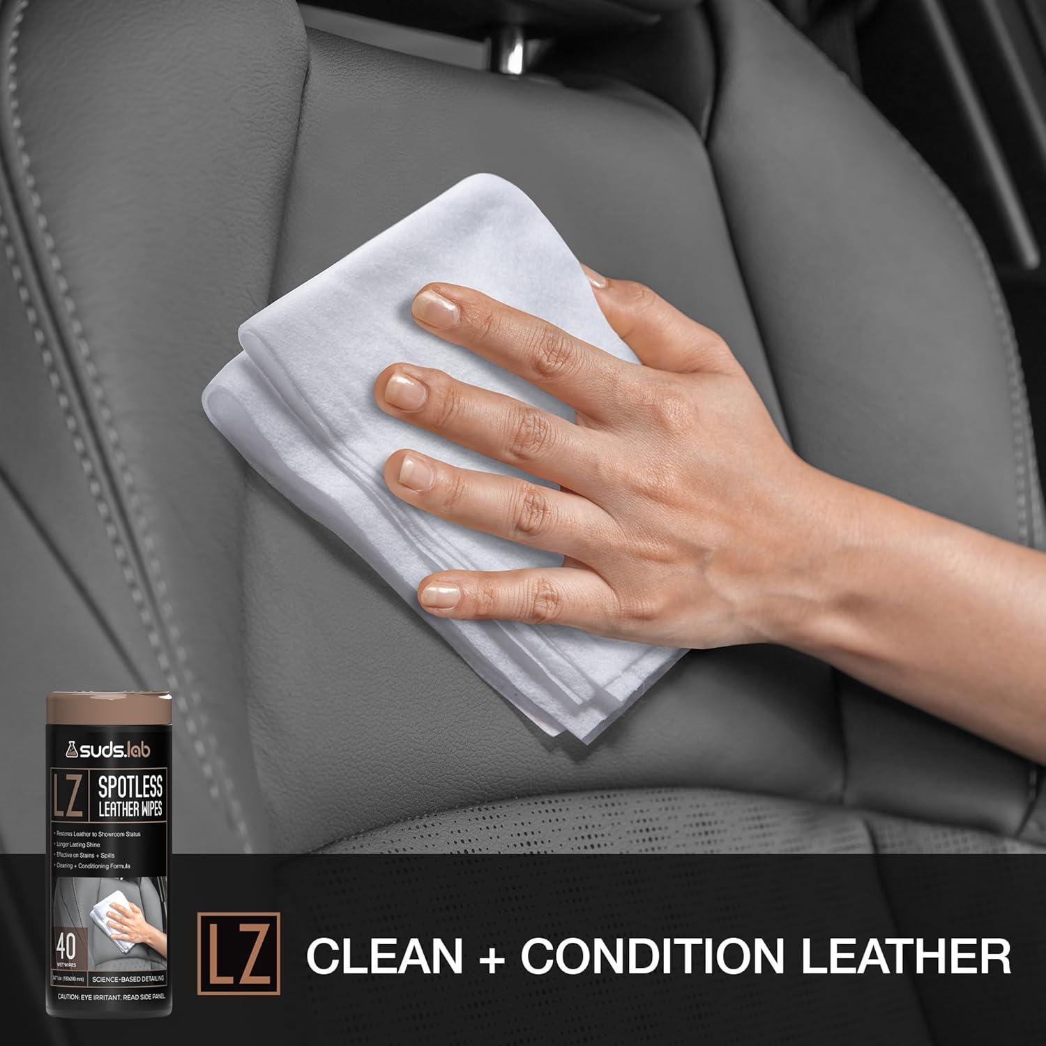 image:imageSuds Lab Car Wipes Interior Cleaning Bundle Pack of 4 AllPurpose Cleaner Protectant Leather Cleaner and Glass Cleaner Automotive Care 160 Wipes